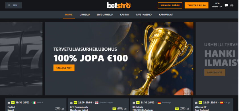 Betstro vedonlyönti talletusbonus