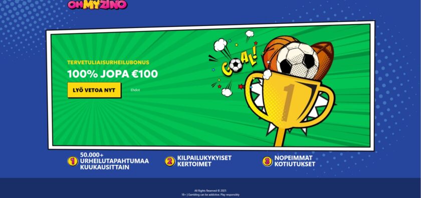 Ohmyzino vedonlyönti bonus