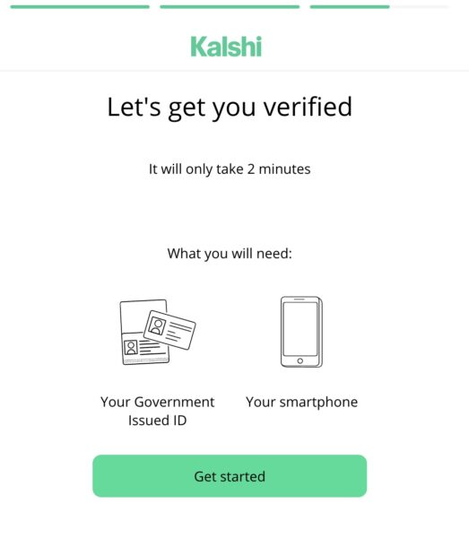 Kalshi tilin vahvistaminen